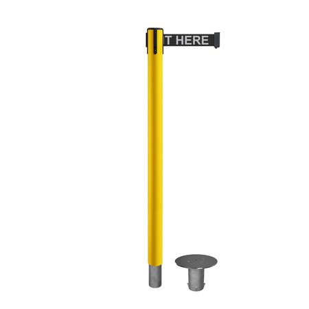 MONTOUR LINE Stanchion Belt Barrier Removable Base Yellow Post 9ft.Wait..Belt MSX630R-YW-PLEAWBW-90